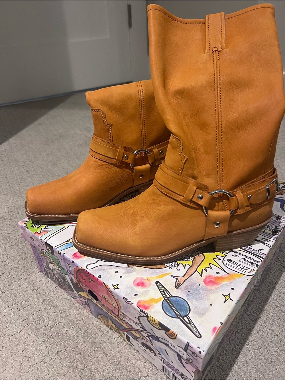 Jeffrey Campbell NEW Tan Harness Western Boots